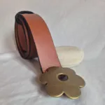 Cinturón Hebilla Flor Oro Viejo