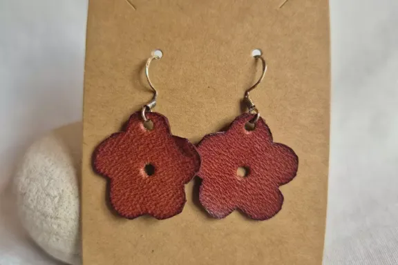 Pendientes Flor con Gancho de Plata